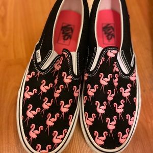🦩🦩🦩 Rare Women’s Flamingo Slip-on Vans 🦩🦩🦩